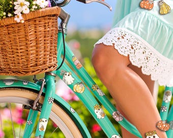 Juego de pegatinas para bicicletas, bicicletas infantiles, bicicletas de equilibrio, patinetes, cascos, decoración autoadhesiva para bicicletas R231-14 Fantasmas