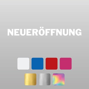 4x Schriftzug NEUERÖFFNUNG 100x12cm Schaufenster Aufkleber Laden Geschäft Werbung Schaufensterbeschriftung selbstklebend KX046