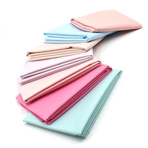 Popeline Baumwollstoff 7er Set Pastell Paket Uni 100% Baumwolle Stoffpaket Ö.Tex 100 Nähen Patchwork