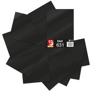10er Set DIN A4 Bögen Schwarz 30x21cm ORACAL 631 Matt Folie Auto Plotter