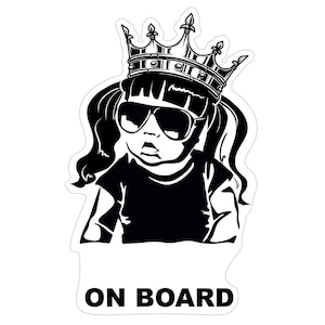 Pożądane imię Baby on Board Girl Crown 12 x 7 cm Folia samoprzylepna Akcesoria samochodowe
