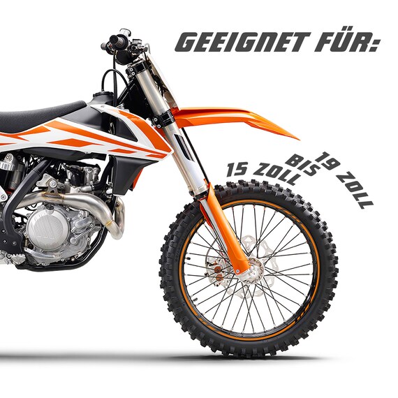 Felgenrandaufkleber Im GP-Design – Orange, Für 15-19 Zoll Felgen, Streifenbreite 7,5 Mm, Made In Germany