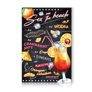 Aluminum cocktail sign 30 x 20 cm waterproof sturdy decoration bar kitchen party cocktail sign recipe RV003-11 Sex on the Beach