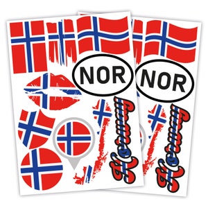 Pegatinas de banderas de países, juego de pegatinas para bicicleta, coche, maleta, portátil, autoadhesivas, impermeables, R217-01 Noruega