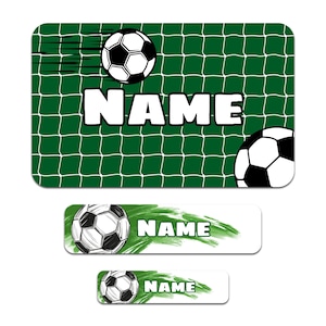 Set di 50 adesivi personalizzati con il nome desiderato per bambini "Calcio"