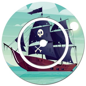 Piratenschiff Folie mit Wunschtext für Toniebox Aufkleber Kinder Name Y031-25 
