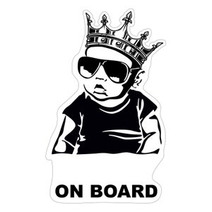 Nome desiderato Bambino a bordo Young Crown12x7cm Sticker Foil Accessori per auto