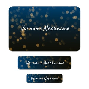 Set di 50 adesivi personalizzati con il nome desiderato per bambini "Glitter"