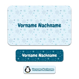Set di 50 adesivi personalizzati con il nome desiderato per bambini "Arctic"