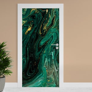 Türfolie "Marmor Grün" 90x200cm Türposter Deko Aufkleber Folie Tapete TF02-21