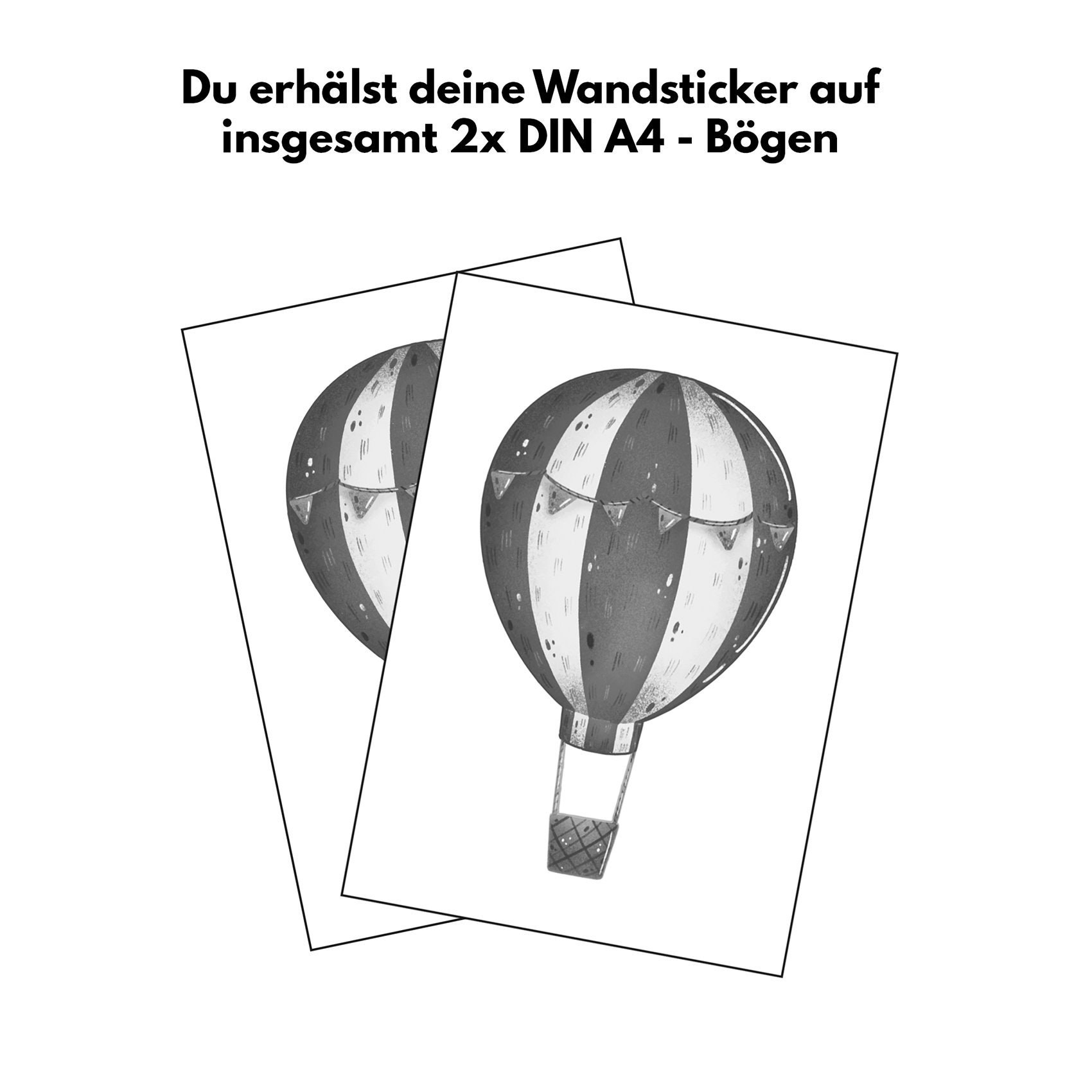 Hot Air Balloons Wall Decal Set of 2 Blue Wall Stickers Etsy