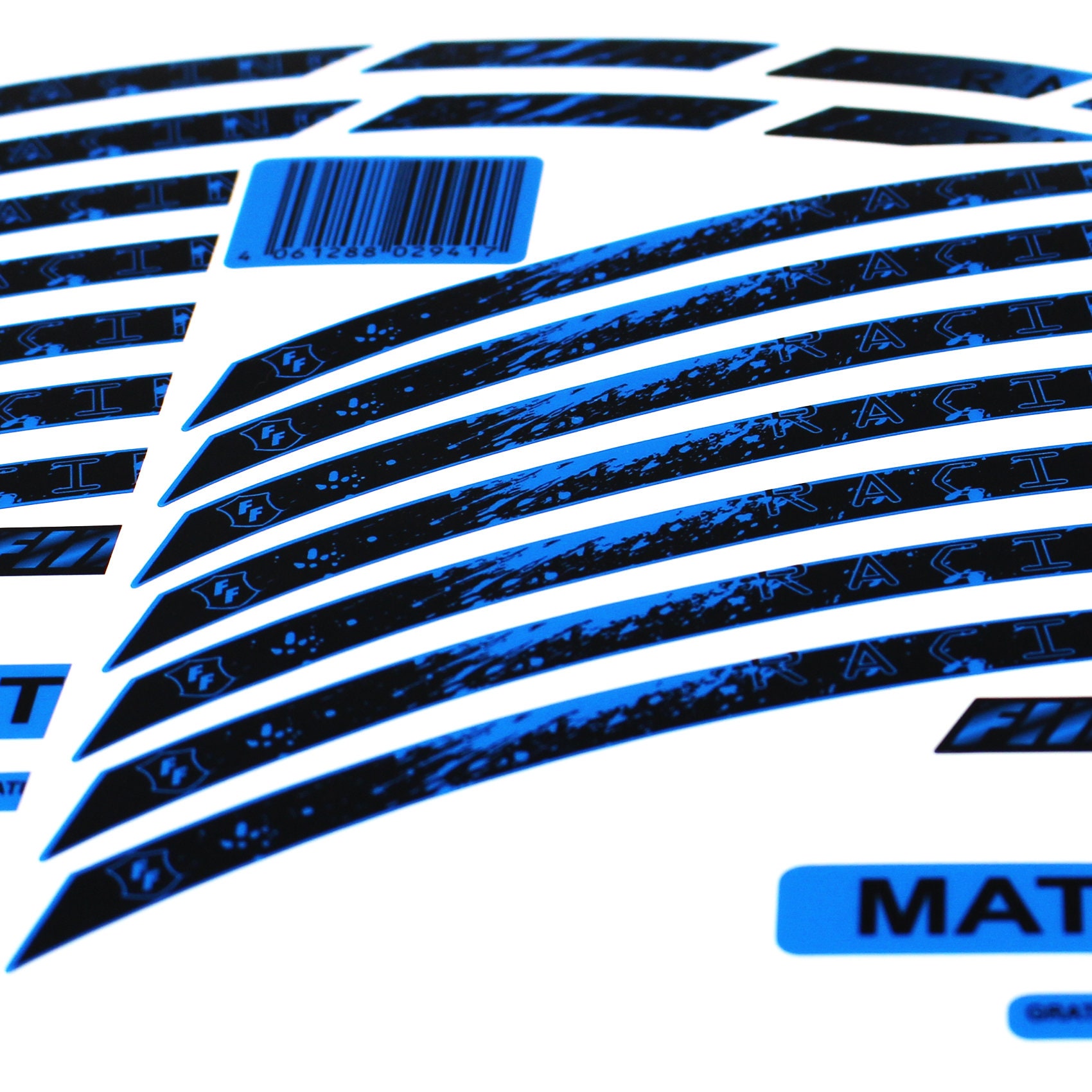 Adesivo Per Pneumatici Gp Racing Neon Blu Lucido Moto Auto MR003 - Foto 5