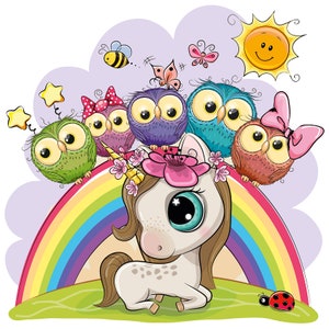 Wall Sticker Animals Unicorn Children Mural Animal Motif Nursery Sticker YX039