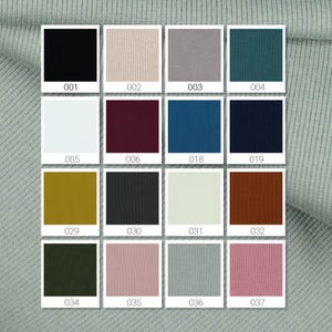RIB cuff fabric sold by the meter 26 colors from 25cm tubular fabric 35 cm wide in the tube cuff jersey fabric