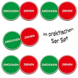 Set of 5 stickers &quot;Push & Pull&quot; Ø6cm door entrance exit notice Push R003