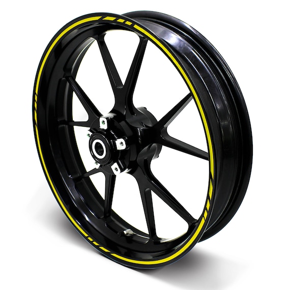 Compleet Set Voor 2 Velgen 18 Piece Set Wheel Edge Sticker Stickers For Motorcycle Car Rims Design Complete Set Rim Stickers For 15" 16" 17" 18" 19 Inch MR020 (04 Neon Red Zelfklevende Velgrand Decoratie - View #5