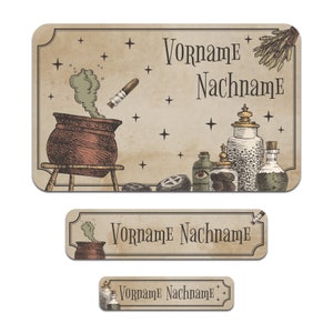 Set di 50 adesivi personalizzati con il nome desiderato per bambini "Magic"