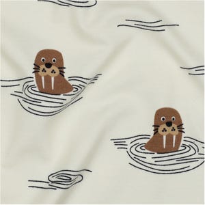 Sweat fabric by the meter 025 m Sweat fabric children's fabric Öko Tex 100 sewing sweater hoodie jogging pants sweatshirt fabric SW001 Walrus