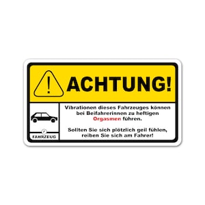 Leuke sticker &quot;Let op: Trilling&quot; auto 10 cm x 5,5 cm sticker grappig R193-05