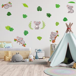 Muurtattoo Koala DIN A4 foliesticker dieren kinderkamer decoratiesticker folie muurprint Y037