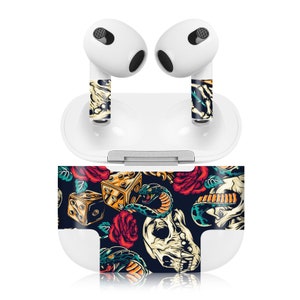 Sticker Set compatible Apple AirPod (3 Gen.) Skulls and Snakes Foil R189