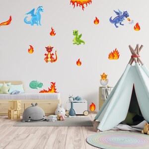 Muurtattoo draak DIN A4 foliesticker dieren kinderkamer decoratiesticker folie muurprint Y037