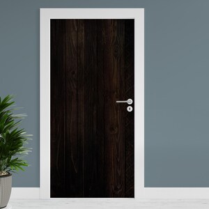 Film décoratif pour porte « Bois foncé » 90 x 200 cm, poster de porte, autocollant décoratif, papier peint métallisé TF01-37