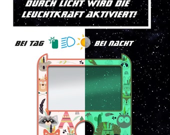 Finest-Folia Tigerbox Aufkleber Nachtleuchtend Indianer Tiere Design Kinder Schutzfolie Zubehör Y049-27