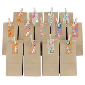 Advent sticker set rabbit stripes crafting Advent stickers Y048-11