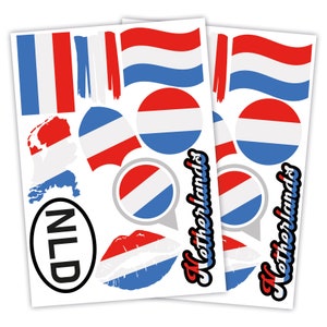 Landenvlaggen sticker vlag sticker set voor fiets auto koffer laptop zelfklevend waterdicht R217-41 Nederland