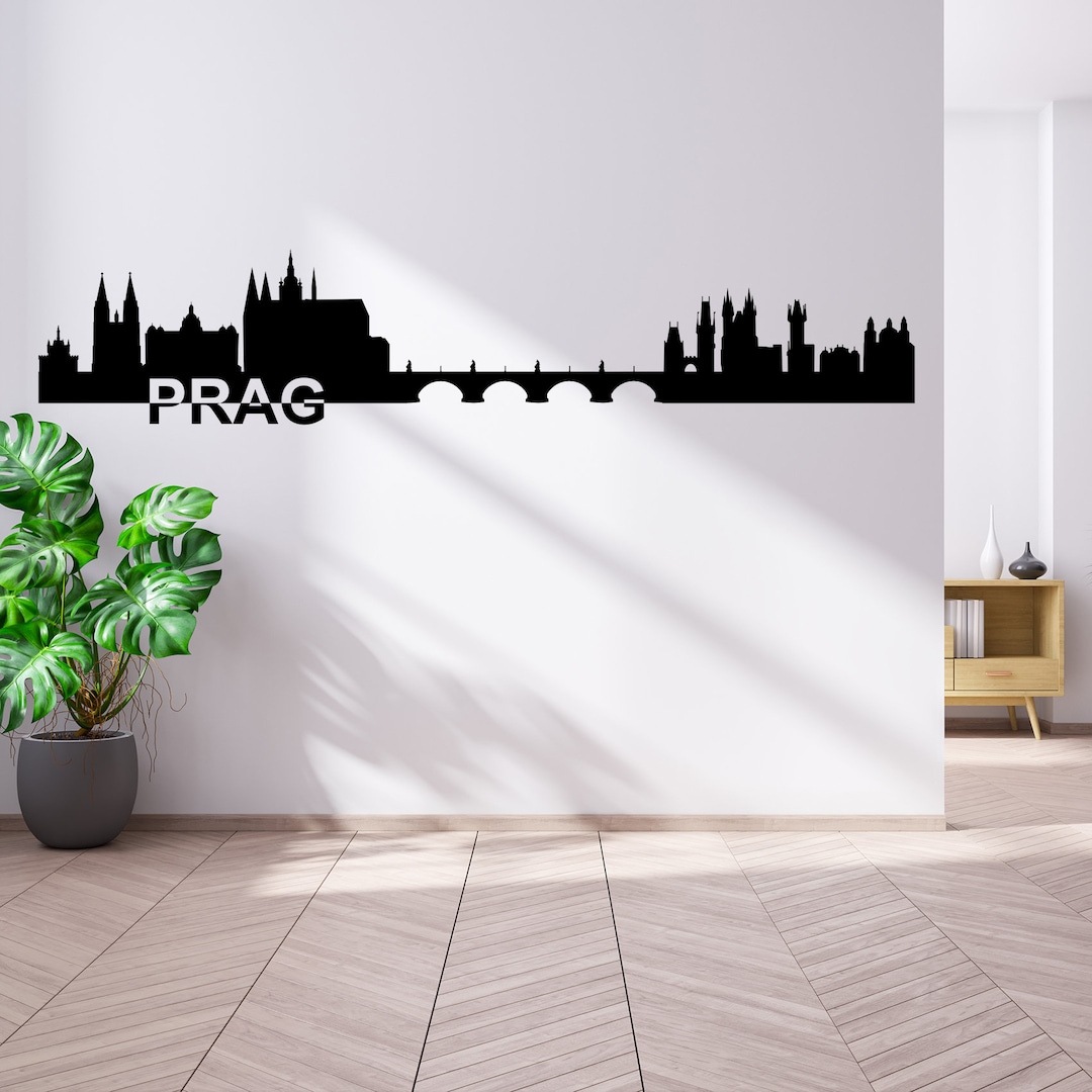 Wall Decal Cities Skyline Prague Europe Wall Stickers Panorama Wall