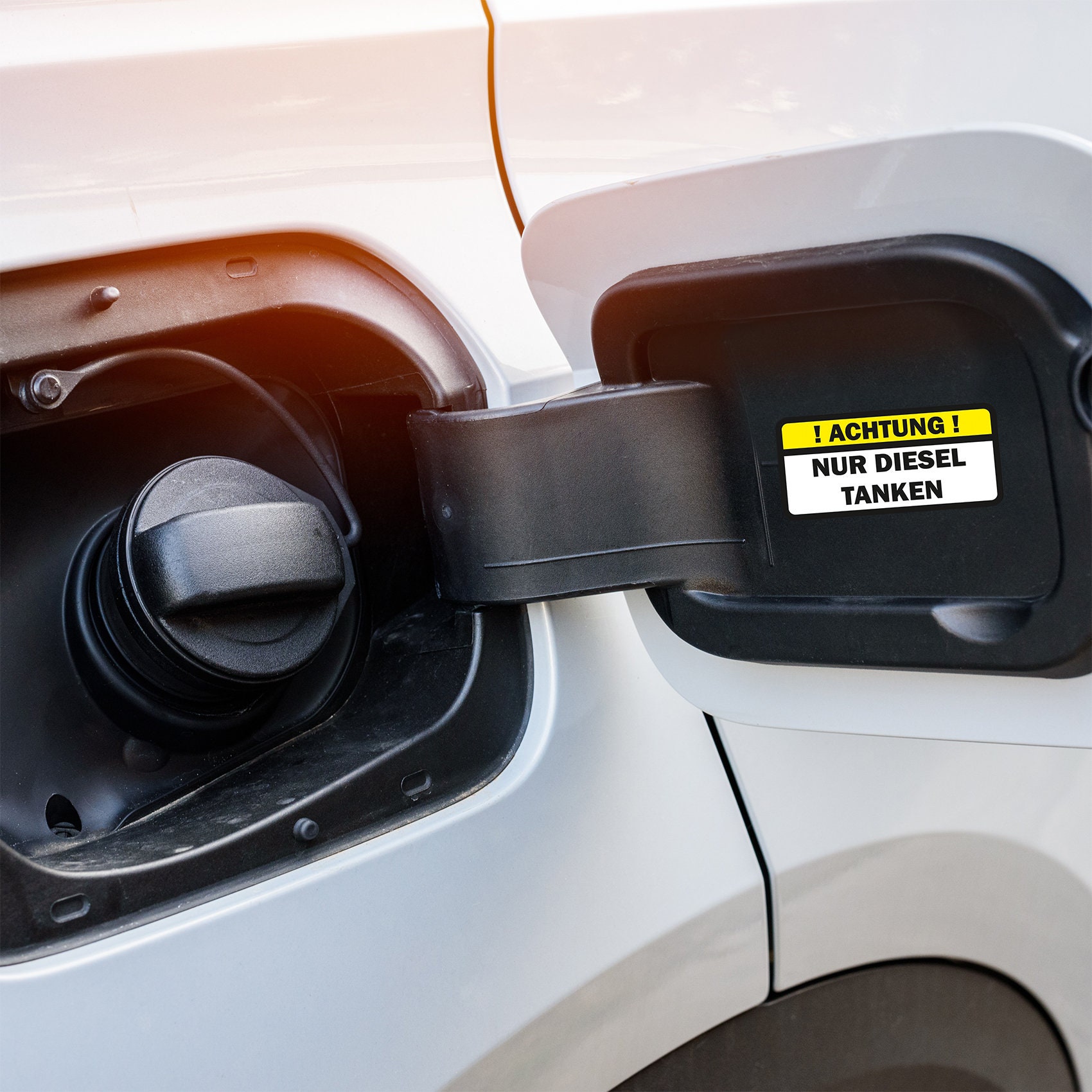 Aufkleber Benzin Diesel Nur Aufkleber – Vinyl-Dekor Für Kraftstoffdeckel ( Auto, Van, LKW), Glänzend Tankdeckel Aufkleber Motorrad