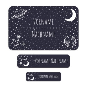 Set di 50 adesivi personalizzati con il nome desiderato per bambini "Stelle"