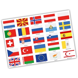 50 Länderfahnen Flaggen Aufkleber Set Europa für Modellbau Fahrrad Auto Motorrad R108 Bild 4