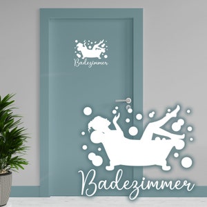 Sticker Bathroom White 25 x 20 cm self-adhesive door sticker toilet Y072