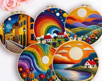 Needle Felting Starter Kit, Wool Embroidery DIY Craft Kit