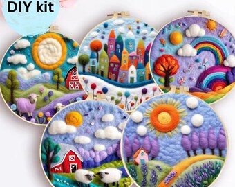 Needle Felting Starter Kit, Wool Embroidery, DIY Craft (Beginner)
