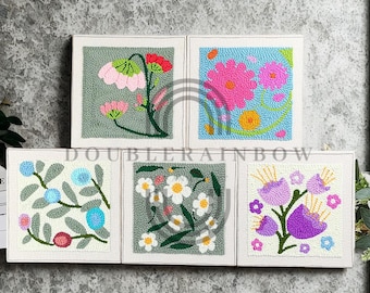 Beginner Punch Needle Kit, Tufting Kit, punch needle embroidery kit, starter punch embroidery kit, rug hooking DIY craft kit, gift for her