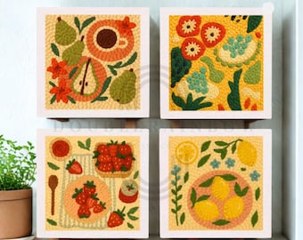 Beginner Punch Needle Kit, Tufting Kit, abstract flower punch needle embroidery kit, starter kit, rug hooking DIY craft kit, gift for her