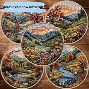 Landscape Embroidery Kit For Beginner, Modern Embroidery Kit, diy craft kit, Retro Field Scenery embroidery vintage embroidery gift for her