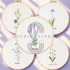 Blumen Stickerei Kit, Anfänger Stickpackung, Blumenstickerei Kit, moderne Stickerei Kit Wildblumen, Bastelpackung, Geschenk für sie