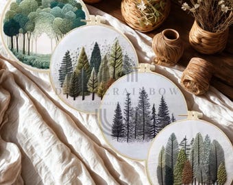 Scenery Embroidery Kit, Beginner embroidery kit, Modern Embroidery Kit, starter kit embroidery kit DIY craft kit, gift for crafter