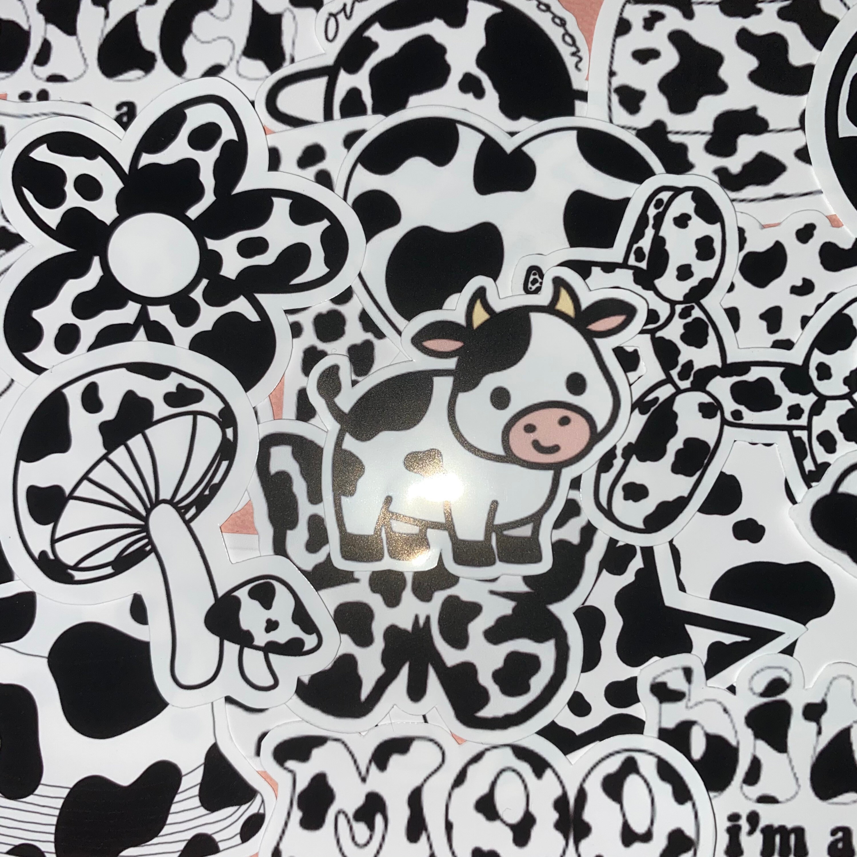 Cow Print Vinyl Stickers Etsy