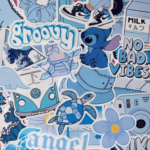 Blue Aesthetic Stickers Etsy