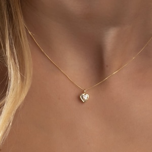 Vermeil Heart Necklace: 14k Gold Plated Silver Pendant