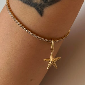14k Solid Gold Starfish Charm: All Purpose Pendant