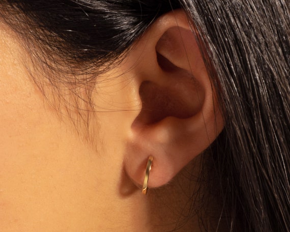 GAS BIJOUX Tresse hoop earrings medium size gold