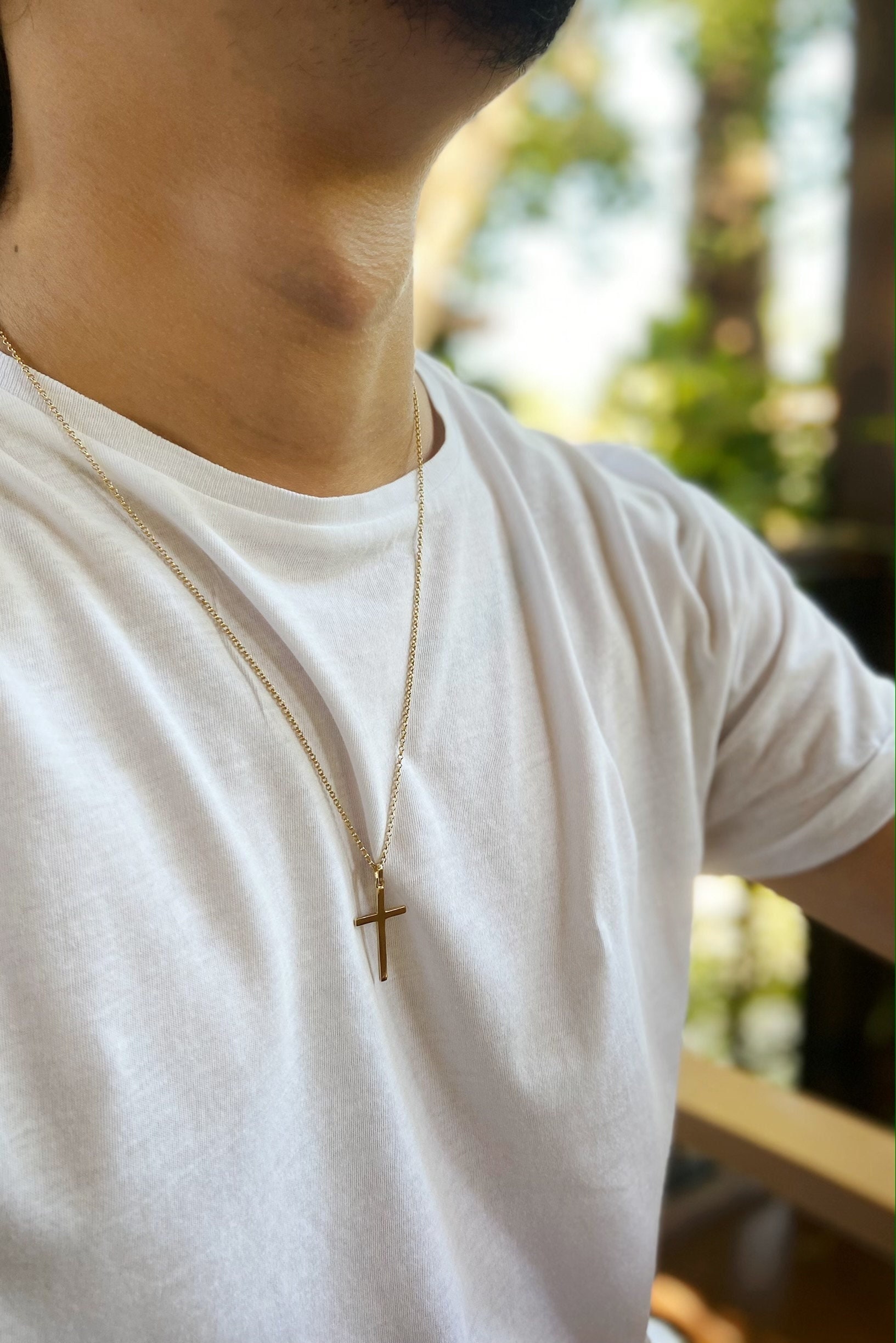 Tiny Cross Necklace Gold Filled