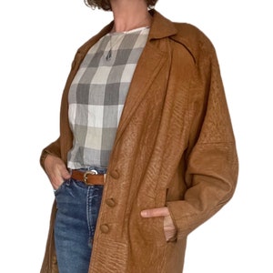 Cappotto in pelle marrone vintage anni &#39;80