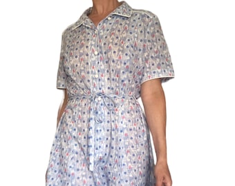 Vintage 1980s Summer Shirt Dress EASTEX